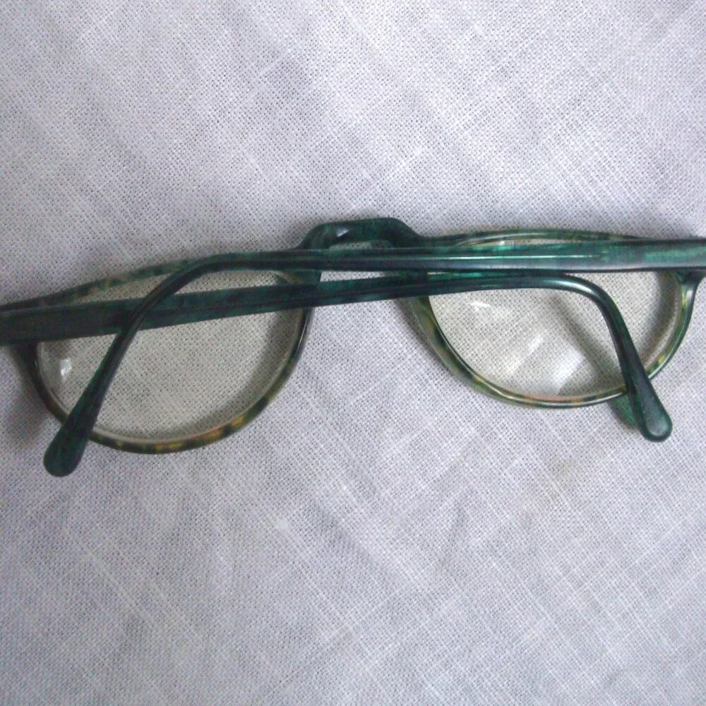 Vintage Ashley Stewart Green Tortoiseshell Half-frame Readers Eyewear